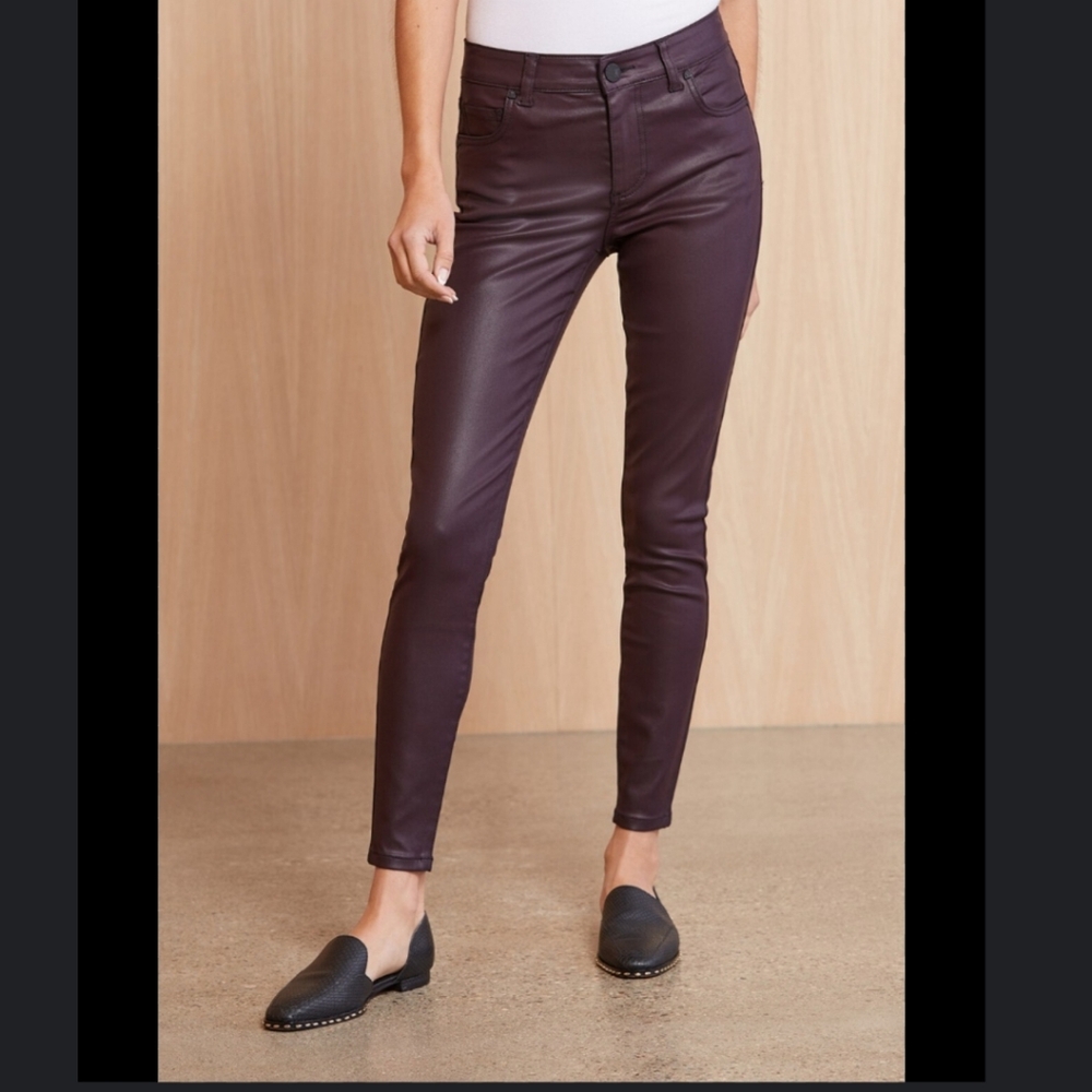 Citizens of Humanity Rocket Coated High Rise Skinny Jeans W30 burgandy wine